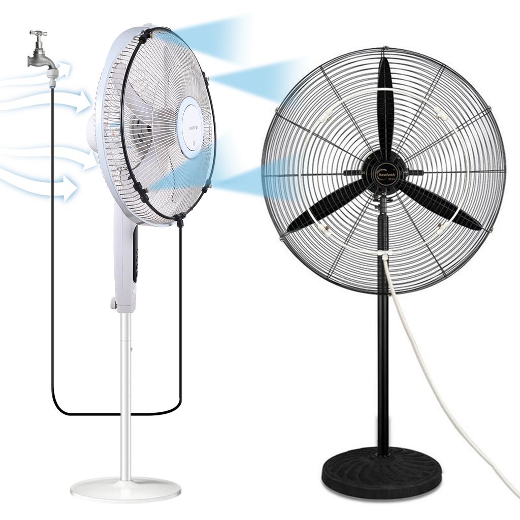 16 Inch Outdoor Fan Cooling Misting System Mist Fan Nozzles Kit Water Fog Sprayer Fan Sprayer Outdoor Garden Patio Nebulizer