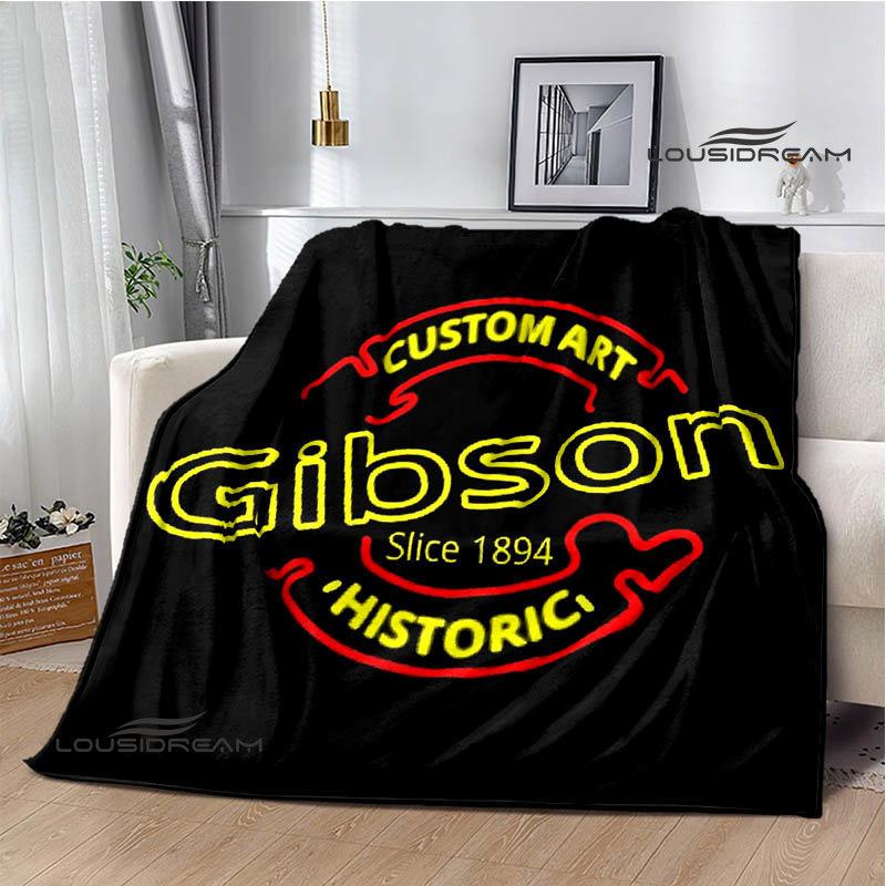 Gibson Guitar Logo Printed Blanket Flange Warming Blanket Picnic Blanket Home Travel Blanket Bed Linings Birthday Gift