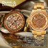 Wristwatch Mechanical Automatic DD8812 Analog Automatic Skeleton Gold Silver DANIEL&DOUGLAS Men's (Gold)