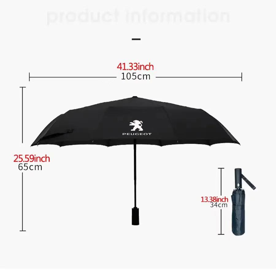 Car Automatic Folding Windproof Sunshade Umbrella For Peugeot 206 5008 207 208 301 308 407 408 508 2008 3008 4008 GT RCZ GTLine