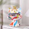 Graffiti Big Mouths Cat Figurine Resin Animal Statue Desktop Keys Candy Storage Box Home Entrance Office Living Room Decoration