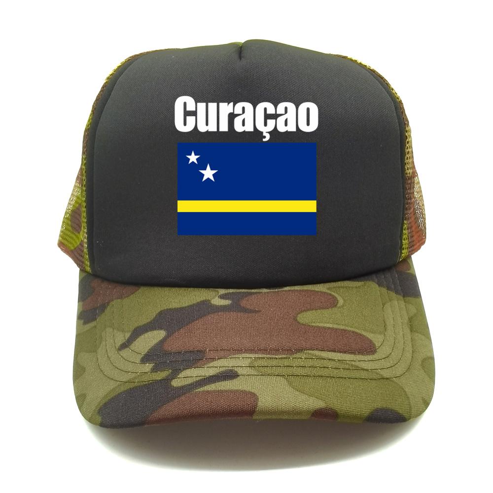 Curaao Flag Trucker Hat Summer Unisex Cool Hat Country Fans Baseball Caps New Outdoor Mesh Net Dad Gift Snapback Caps