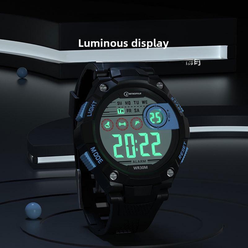 Wodoodporny i wstrząsoodporny zegarek sportowy dla chłopców w wieku gimnazjalnym z alarmem i podświetleniem