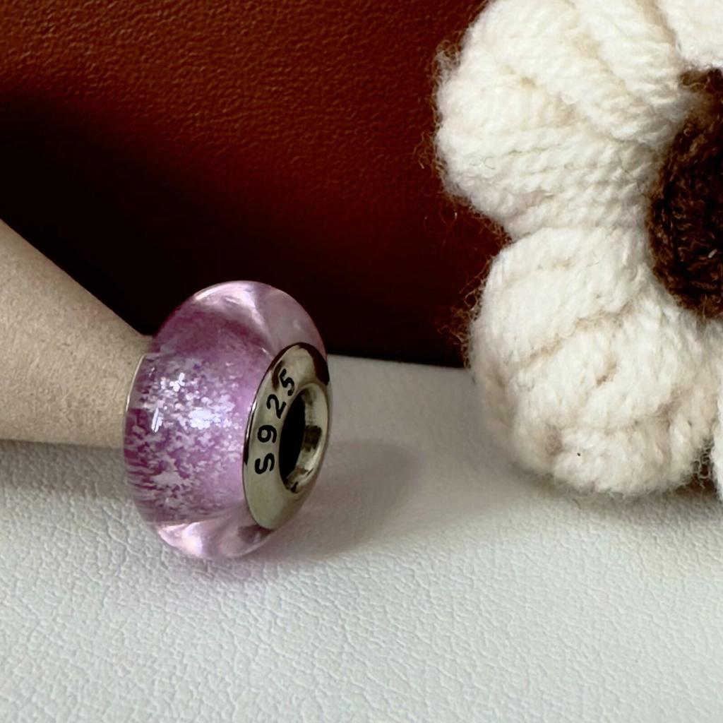 Colorful copper Mini Murano Glass Bead Charms Charm Fits Authentic Bracelets Blue Faceted Murano for Women Necklaces Jewellery