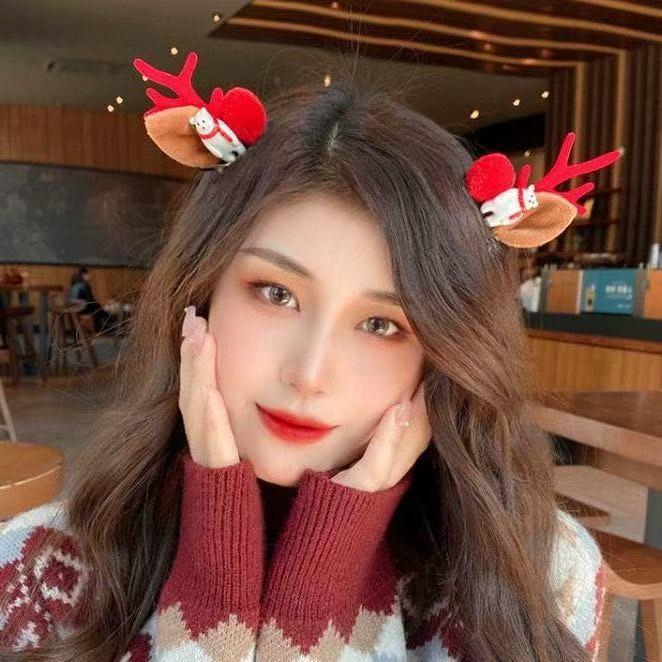 Korean Ins Style Kids' Christmas Antler Hair Clip - Cute Baby and Little Girl Hair Accessory