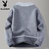 PLAYBOY Men's Fleece Lined Shirt Collar Sweater
