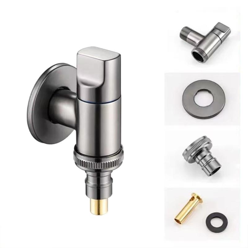 Brass 3-way Filling Angle Valve Wall Mount One Into Two Out Water Toilet Faucet Bidet Sprayer for Bathroom Accessories