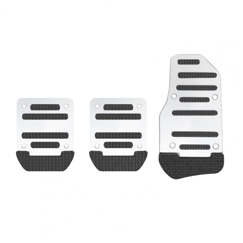 Накладки на педали автомобиля для снижения усталости лодыжек при вождении на дальние расстояния Накладки на педали Автомобильные Нескользящие Накладки на педали Комплект Алюминиевый сплав серебряный