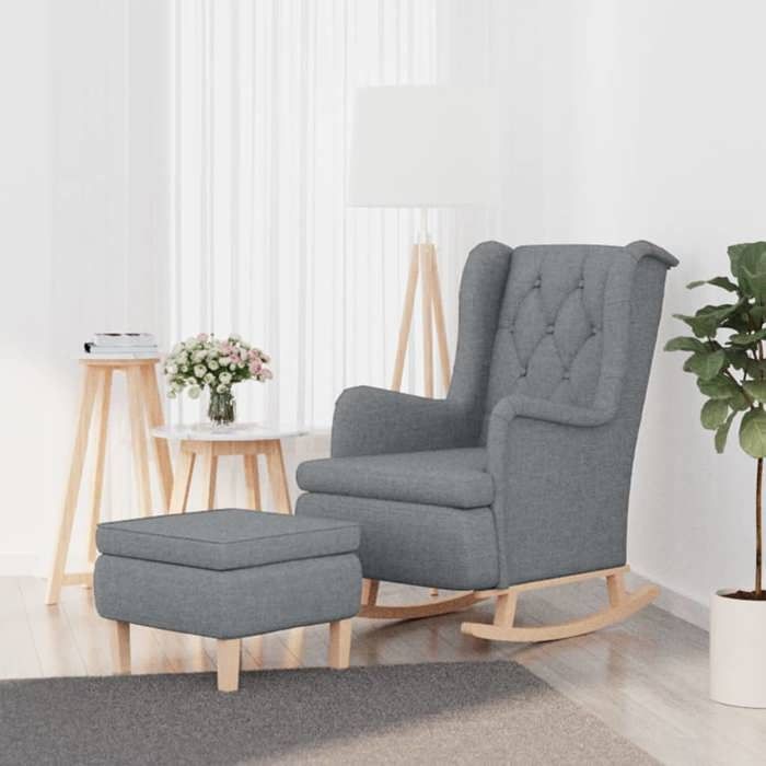 VidaXL Fauteuil avec Pieds à Bascule et Tabouret Chaise à Bascule avec Repose-pied Meuble de Salon Chambre à Coucher 3121272