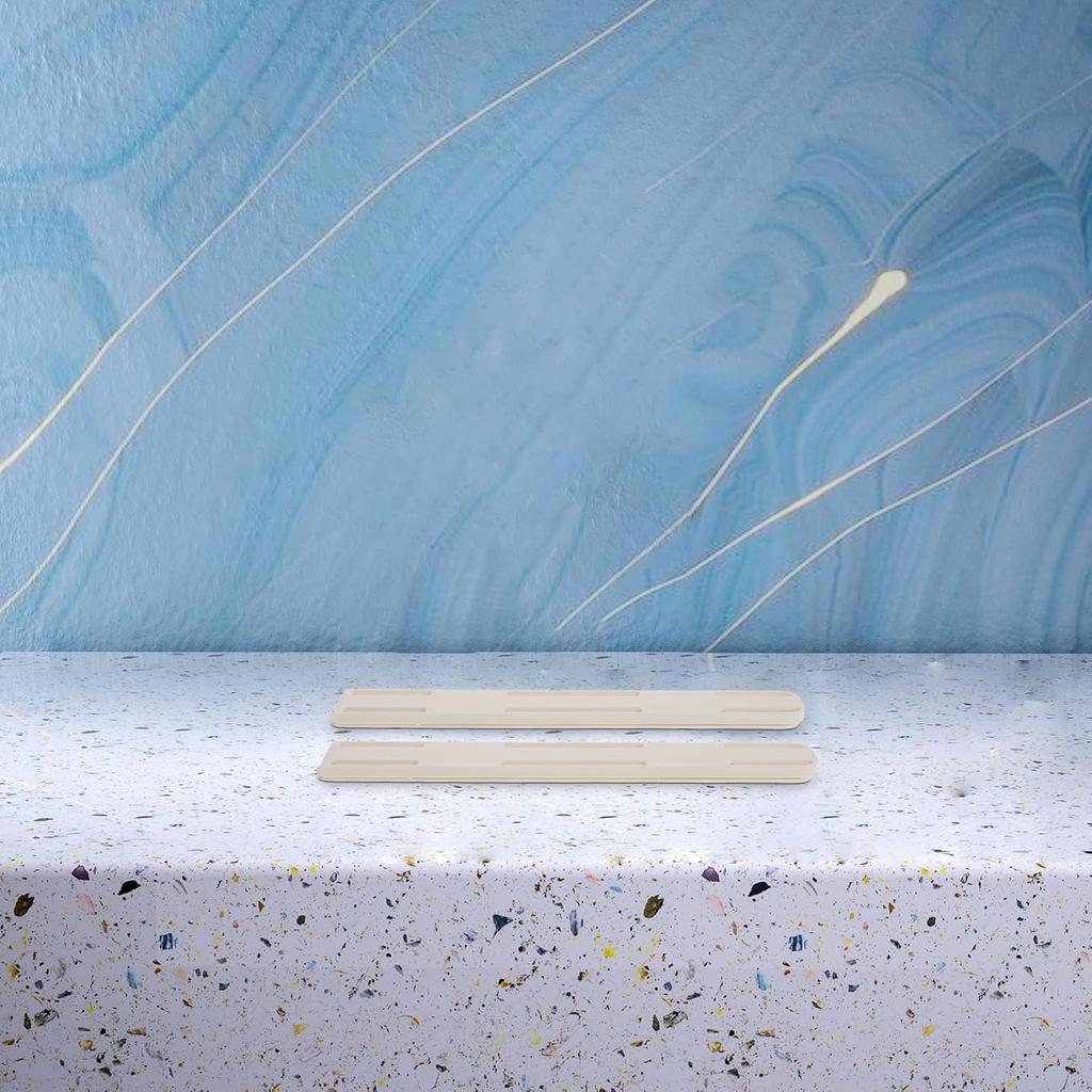 Self-Adhesive Drawer Slides 10.39 Inch, 2 Pcs White HIPS Guide Rails for Cabinets, Dressers, Storage Boxes, Easy Installation, Smooth and Quiet