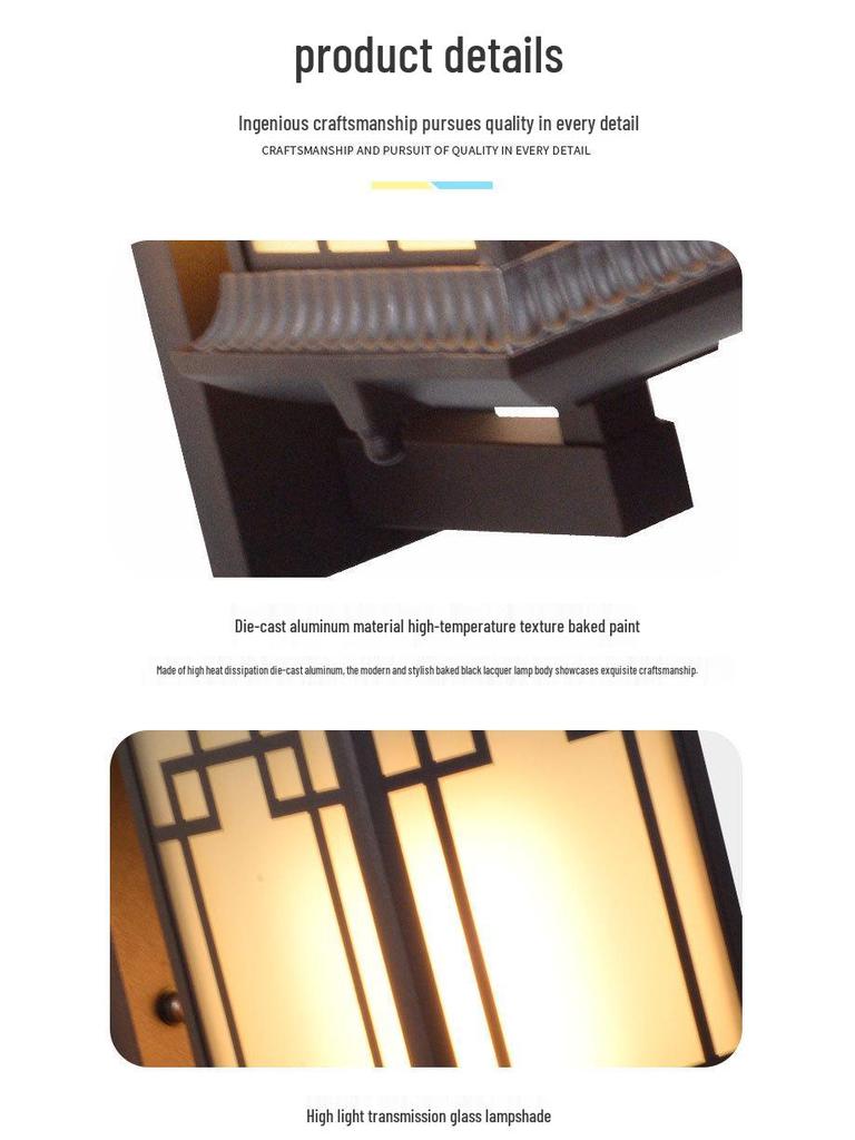 New Chinese Solar Waterproof Wall Lamp for Villas, Courtyards, Aisles, Balconies, and Stairways