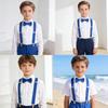 Kids 3 Clips Suspenders Bow Tie Set Adjustable Elastic Braces for Boys Girls