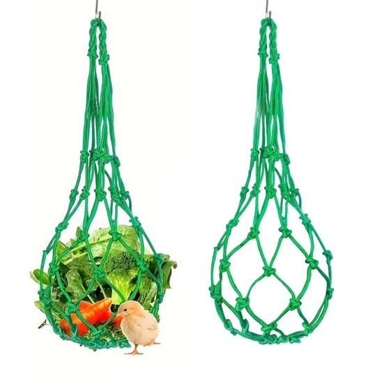 4Pcs Net Bag Chicken Vegetable Hanging Feeder Healthy Feeding Even Mesh Simple Installation Chicken Vegetable Feeder