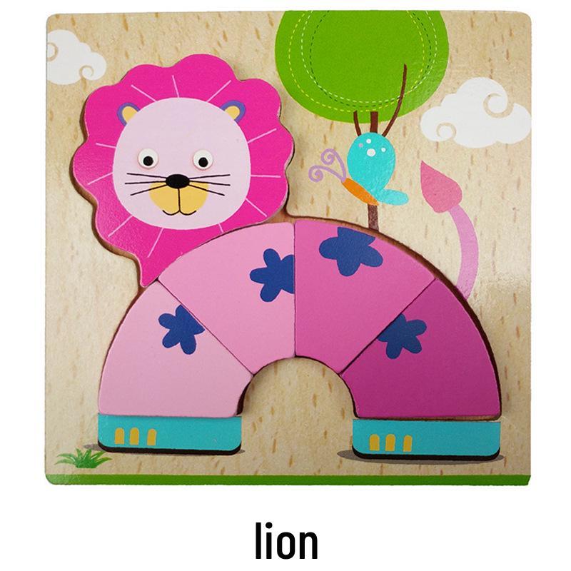 Animal 3D Wooden Jigsaw Puzzle Board for Toddlers (1-3 Years)