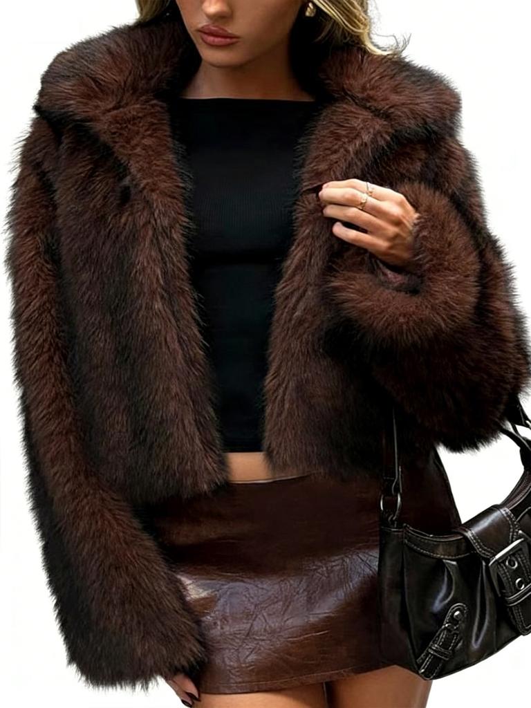 Mink Artificial Fur Imitation Fur Jacket Versatile European And American Women'S Fluffy Winter Jacket Lapel