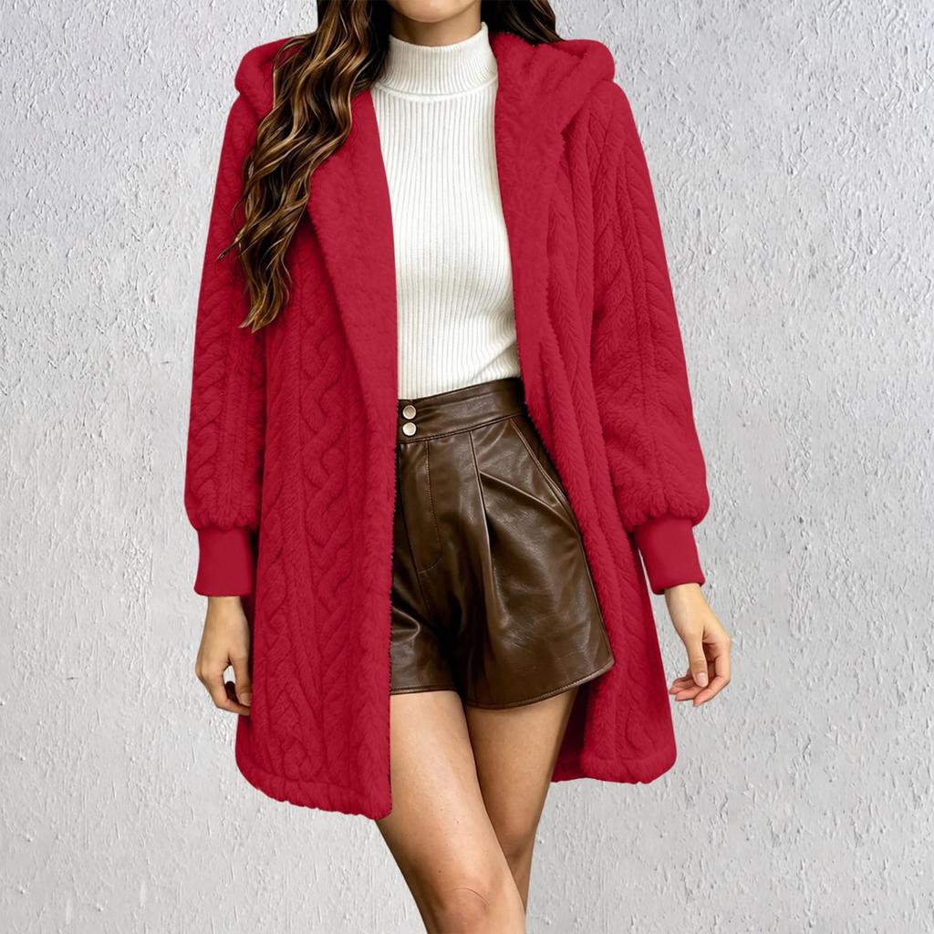 Women's Long Sleeve Hooded Jacket Loose Fit Casual Winter Coat