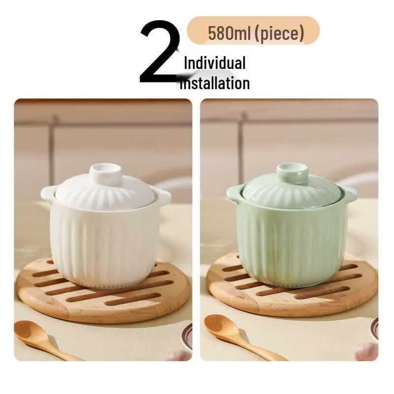 Qiwei Ceramic Double-Ear Stew Pot
