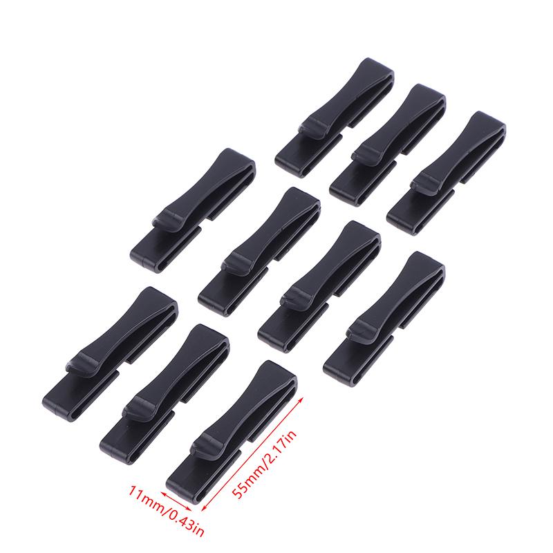 10Pcs/Pack Quick Slip Keeper Buckle End Clip Slider Black For Camping Hiking Backpack Adjusting Strap Webbing 20-51Mm