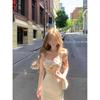 Female Summer High-end Female Chic Suspender Fishtail Dress Long Dress Girl Vacation Style Flower Embroidered Mesh Dress