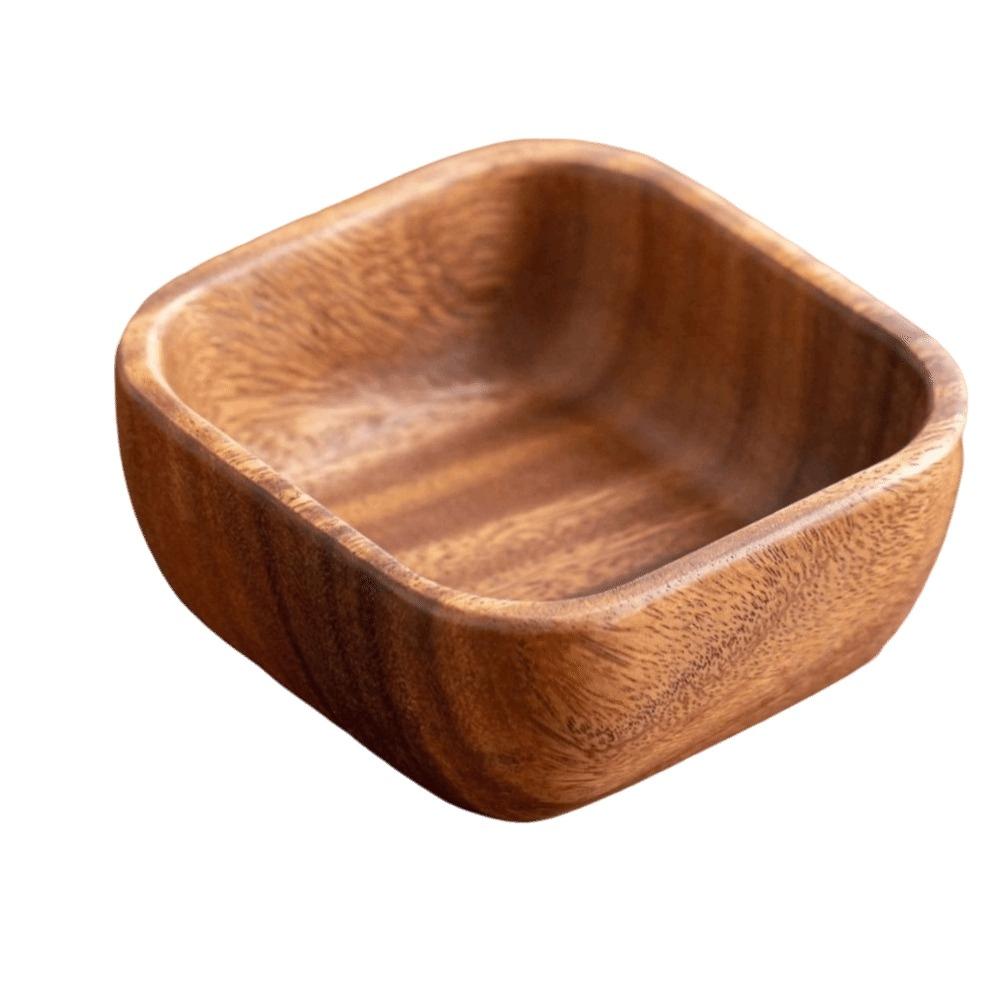 Auslaufsichere Holzschale Japanischer Stil Hoher Fuß Dessertteller Multifunktionale Obstschale Dessert