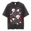 Anime Hunter X Hunter Phantom Troupe Washed Tshirts Hisoka Graphic Print T Shirts Men Women Clothing Cotton Oversized Tee Shirt