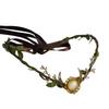 Fairy Flower Headband Leaf Crown Woodland Elf Headpiece Forest Floral for Women Halloween Cosplay Fantasy Photography