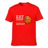 Eat Sleep Basketball Repeat Funny Player Team Sport Tshirt Plain Personalized T Shirts Cotton Unisex T Shirt Normal