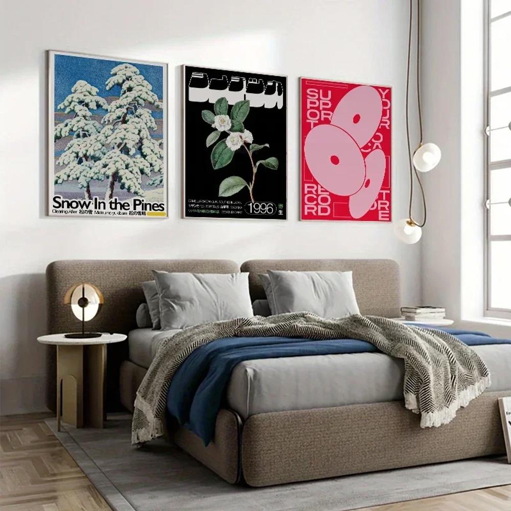 1PC Frameless Japanese Vintage Koi HD Posters Canvas Painting Classic Abstract Print Wall Art for Home Bedroom Living Room Decor