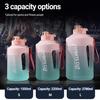 1500/2300/3780ml Large Capacity Ergonomic Handgrip Water Bottle Food Grade Leak-proof Lid Big Water