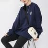 New MLB Cashew Flower Sweatshirts Unisex Dark Marine Blue 3AMT53014-50NYD