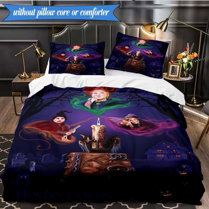 Halloween witches 3pcs K-pop music group Bedding set,Ideal for Bedroom, Dormitory,Including Duvet Cover And 2pcs Pillowcases,Fan gifts
