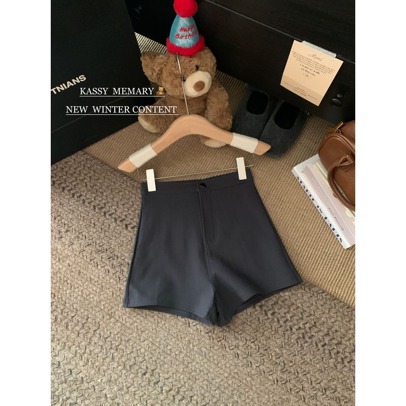 

Khaki Sexy High Waist Hot Hip Pants Super Short Shorts Casual Pants Women s Autumn Fancy Slim-Fitting Straight Pants Shorts Gray L