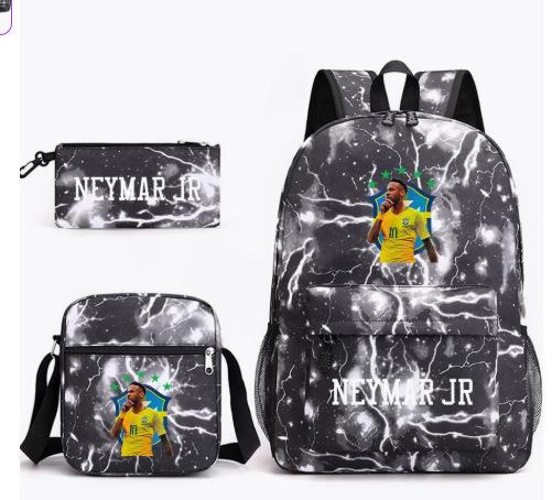 Youth Fashion Backpack Shoulder Bag Pencil Case Children'S Student School Bag 3-Piece Set