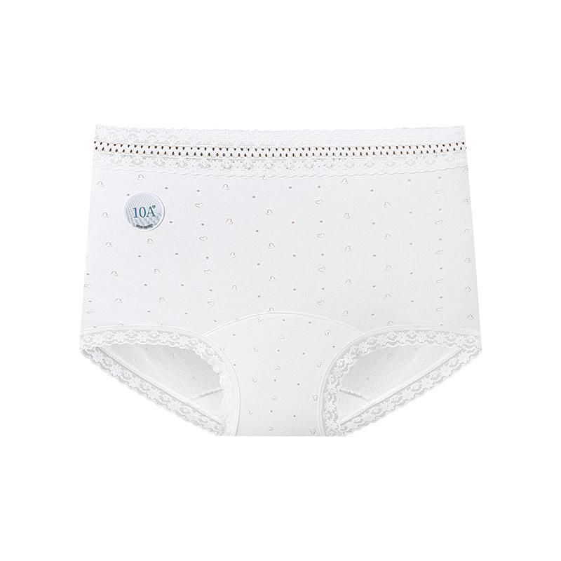 Female Spring and Autumn Lace Stitching Cotton 10A Antibacterial Extension Crotch Breathable Small Flat Angle Panties