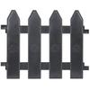 10x Plastic Garden Fence Gray Border Palisade Edging Lawn 2m