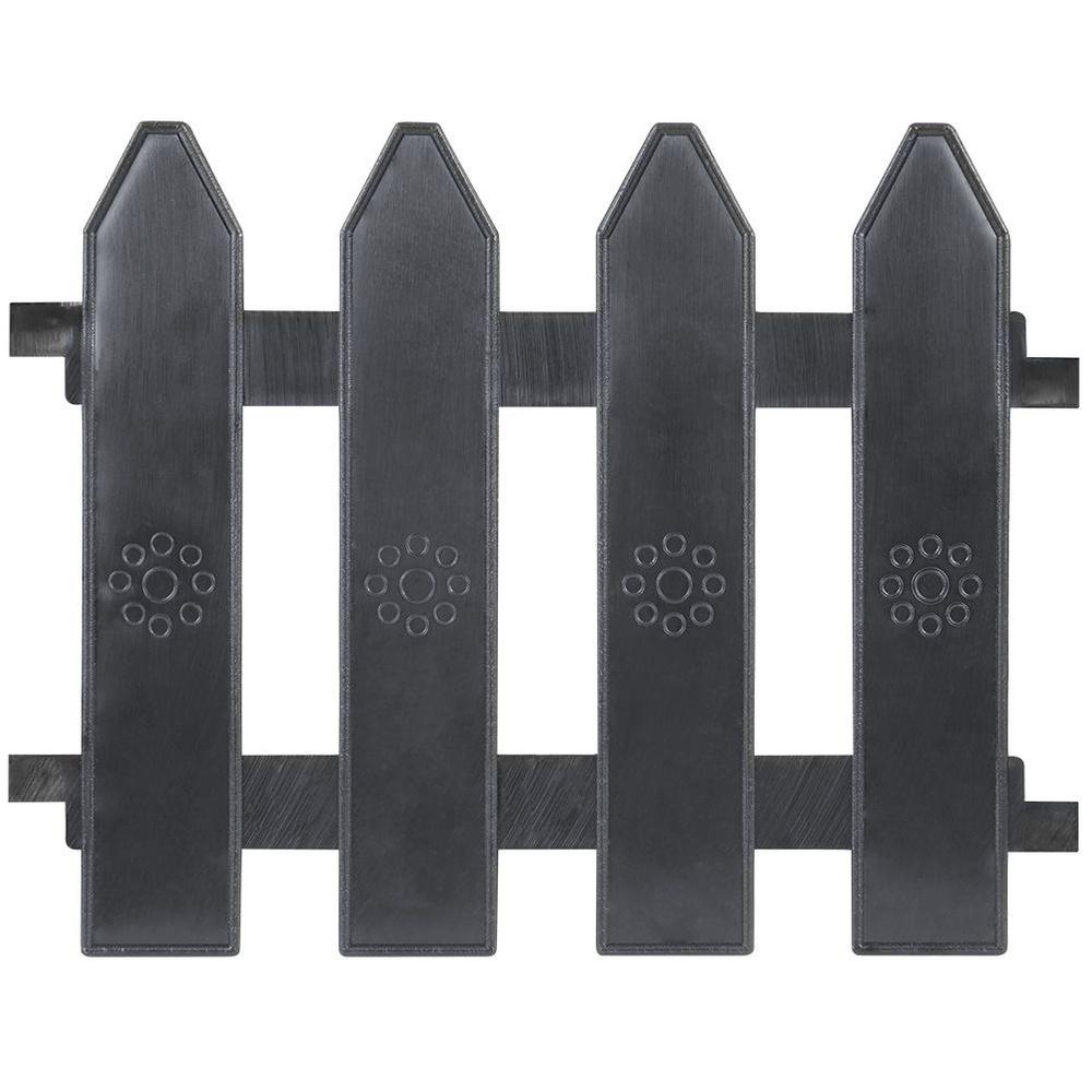 10x Plastic Garden Fence Gray Border Palisade Edging Lawn 2m