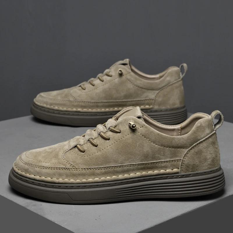 Fashion Italian Men Genuine Leather Sneakers Waterproof Vulcanized Shoes 2025 Comfy Casual Business Shoe Men Outdoor Shoe Plus Size37-47