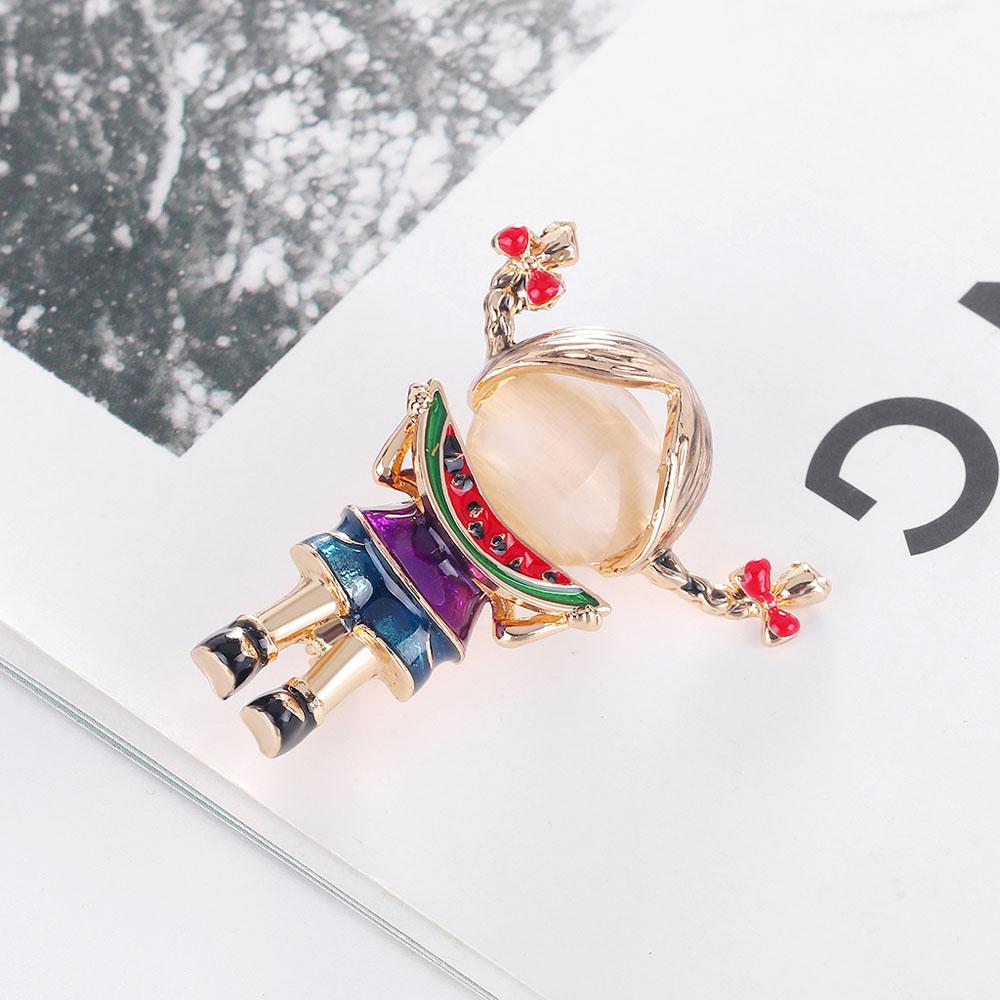 Girl Painting Girl Gift Small Collar Accessories Suit Scarf Clip Fashion Jewelry Brooch Pin