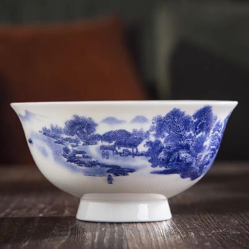 Jiangnan Water Town Cartoon High-Foot Rice Bowl