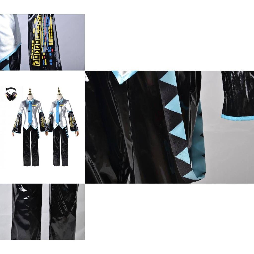 Men's High-quality Hatsune Miku Vocaloid Pu Cosplay Shirt Tie Pants Wig Set For Holidays