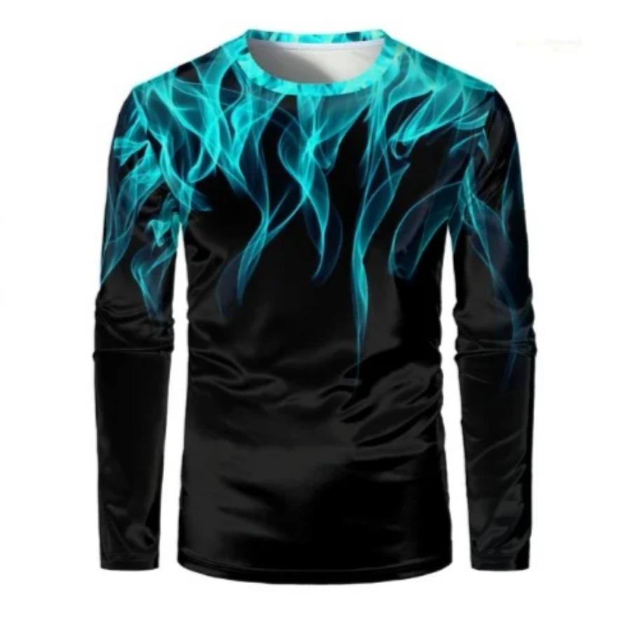 Women O Neck Long Sleeve 3d Print T Shirt