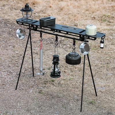 Camping Hängehalter Faltbares Stativ Regalplatte Tragbarer Tischständer Hohe Festigkeit Biegbar mit Haken für BBQ Picknick