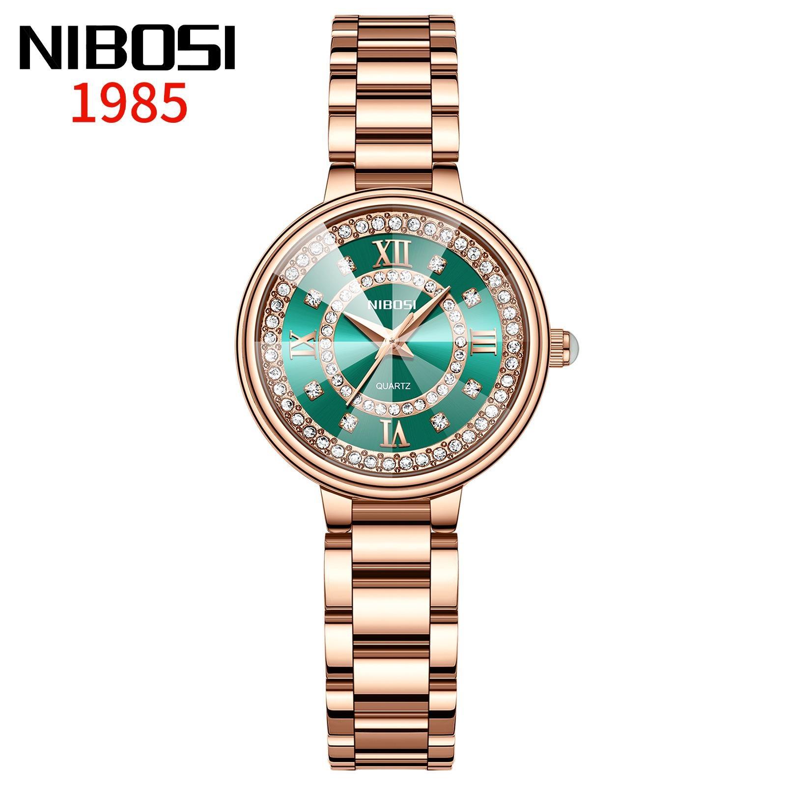 

NIBOSI Elegant Women s Watch Fashion Waterproof Clock Stainless Steel Business Quartz Watch for Women Reloj De Mujer синій
