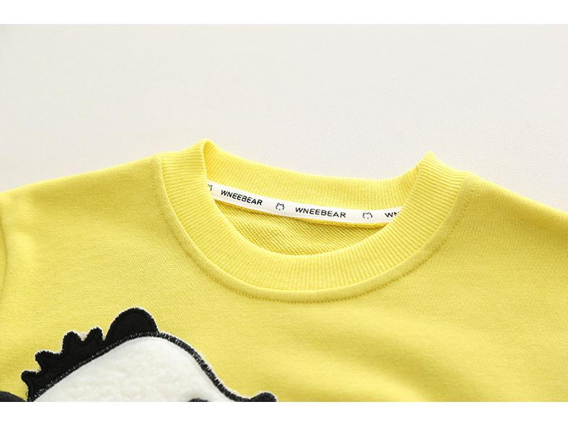 Autumn Girls' Korean Appliqué Panda Sweatshirt Two-Piece Set