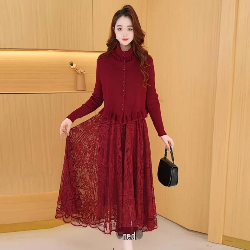 

2026 Spring Elegant Embroidered Two-Piece Dress for Women - Slimming, Versatile, and Age-Reducing 4XL