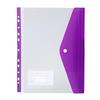 Pack of 6 Expandable Punched Pockets Clear Plastic Document Envelope File Wallets with 11 Holes Letter Size Folder Bag