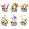 WALWAL Mini Flower Bonsai Block Set | Cute Potted Flower Basket | Assembled Faux Greenery Perfect for Desks and Room Decor