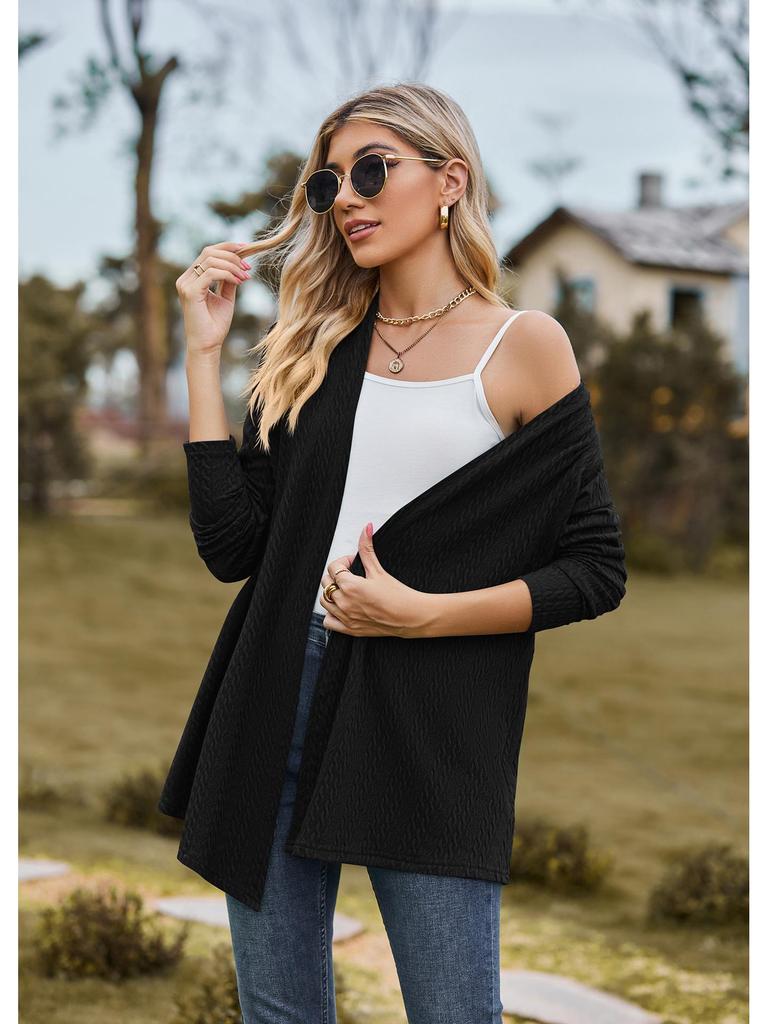 2023 Autumn/Winter Solid Color Long Sleeve Loose Cardigan Coat for Women