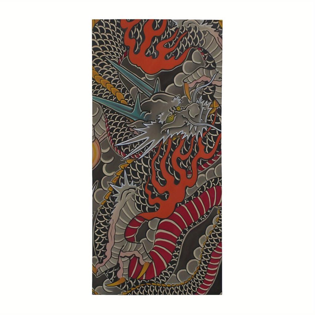1 Japanese Dragon Beach Towel Single Sided 2D Print Soft Quick Dry Microfiber Beach Towel Pool Beach Travel Decor Bold Vibe Gift
