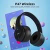 Bluetooth 5.0 Wireless Headphone Foldable HIFI Stereo Bass Earphone Kid Helmet Gift With Mic USB Adaptor For iPhone Game Headset